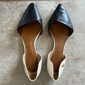 Tory Burch black and white two tone D’Orsay flats. Size 7M.